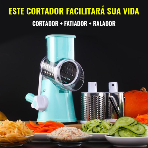 RALADOR E FATIADOR DE LEGUMES 3X1 - AÇO INOXIDÁVEL